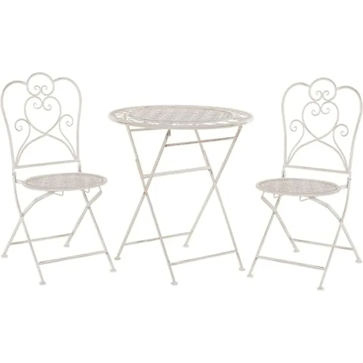 Bistro Set TRIESTE Metall Helles Beige