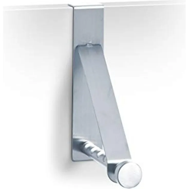 Zeller Present Türgarderobe Türhänger, Edelstahl, silber, 3 x 15,3 x 15,4 cm