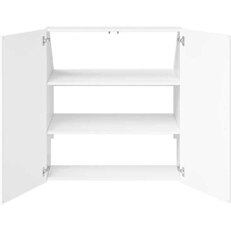Bellamio 'Aland' Dachschrägenregal mit Türen, weiß, 100x52x90 cm, mit Push-to-open, Schrank für Dachschräge mit 3 Fächern – Bild 10