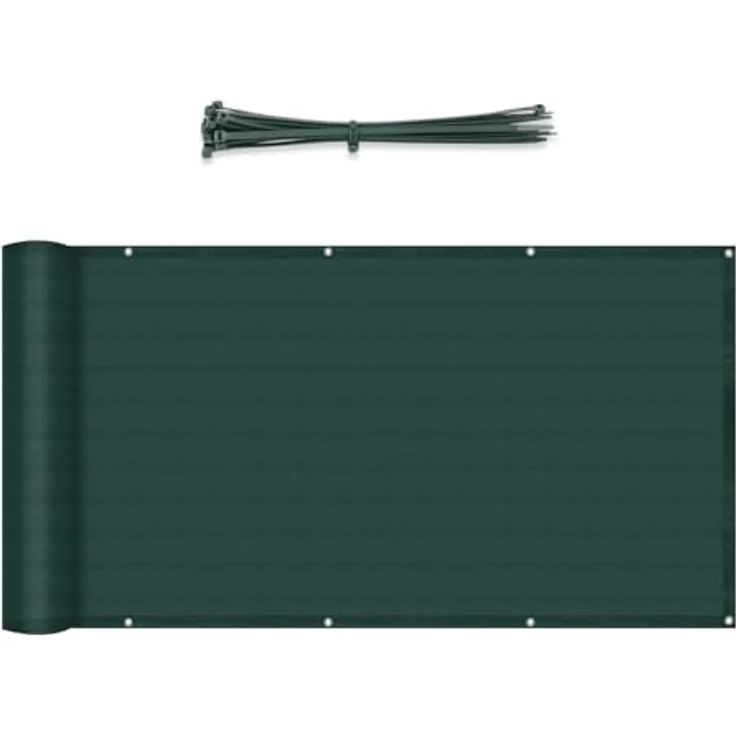 Sekey Balkon Sichtschutz HDPE 220g/m² | Wetterfest & Schnelltrocknend | Lichtdurchlässig & Blickdicht | 120x600cm, Grün – Bild 1