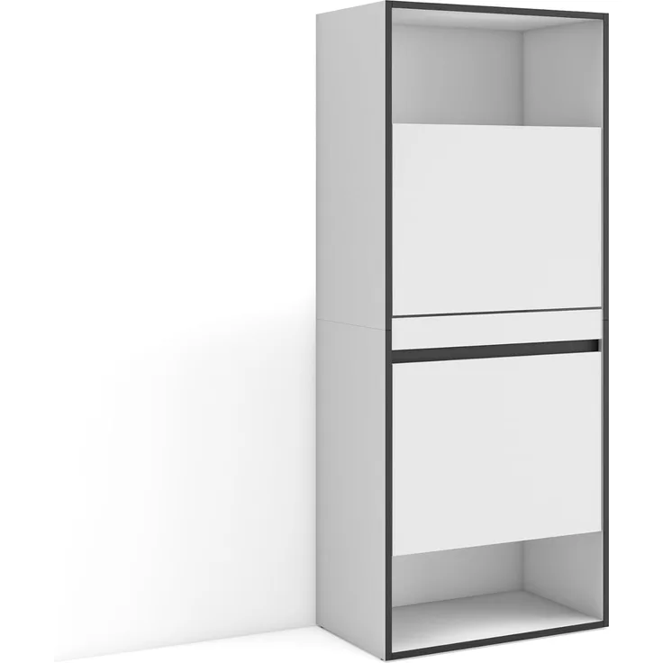 Skraut Home | Schuhregal, Schuhschrank | Schuhaufbewahrung | 60 x 145 x 35 cm | Für Schlafzimmer, Zimmer | Schuh-Organizer | Moderner Stil | Weiß