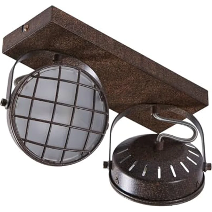 Lindby Strahler Tamin, 2-flammige Deckenlampe im Vintage-Industriestil aus braunem Metall, G9 Fassung – Bild 1