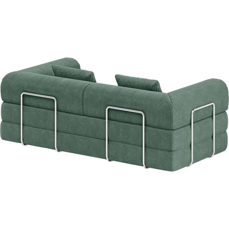 skølm 'Lofn' Modulares Sofa 2 Sitzer, 200x100 cm, Vollschaumcouch mit Metallgestell, Cord salbeigrün, Schlafsofa vakuumverpackt, kein Aufbau erforderlich – Bild 12