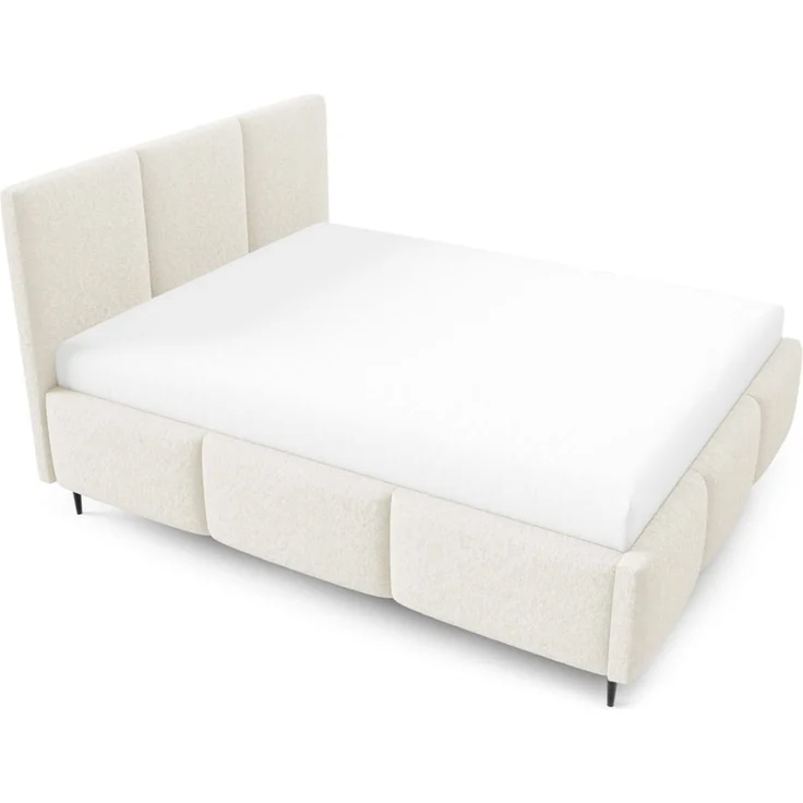 Polsterbett Schlafzimmerbett MIAMI Komplettset 180x200 cm in Stoff Lambi Creme – Bild 2