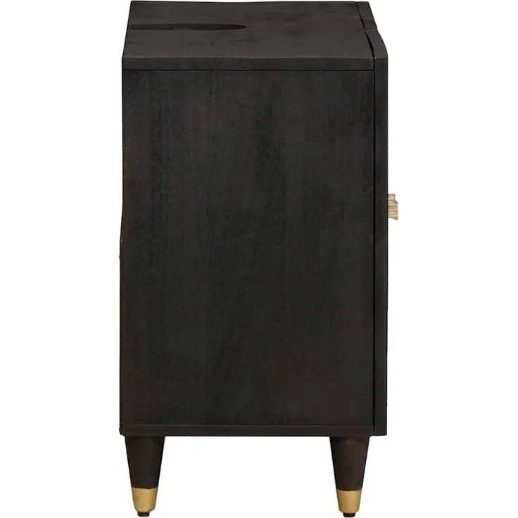 vidaXL Waschbeckenunterschrank mit Speicher Schwarz 62 x 33 x 58 cm 4018827 – Bild 3