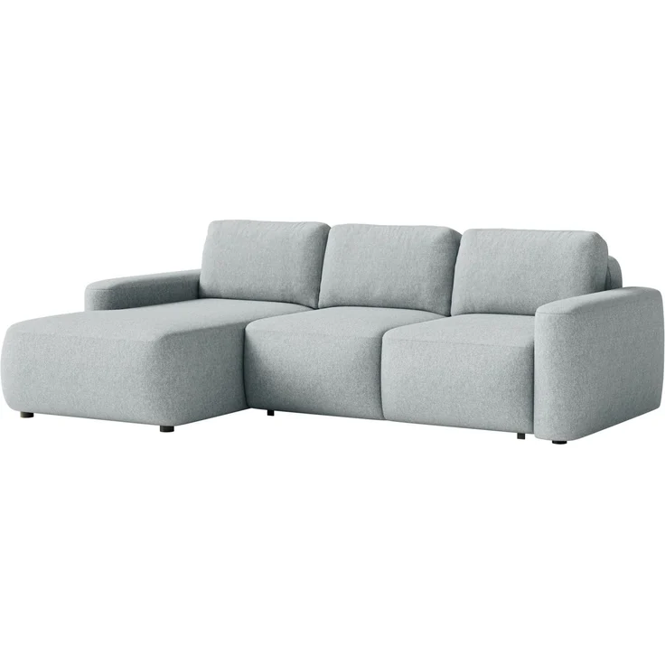 Selsey 'Carnos Mini' Ecksofa mit Schlaffunktion, Ottomane links, Chenille pflegeleicht, Grau – Bild 1