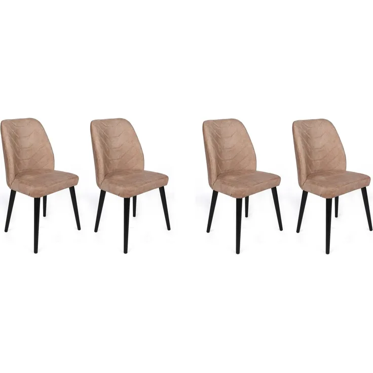Skye Decor 'Dallas-523 V4' Stuhlset (4-teilig), Nerz / Schwarz, 50 x 90 x 49 cm