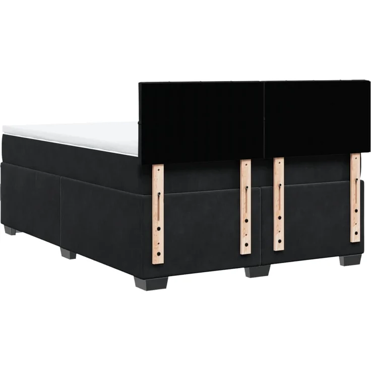vidaXL Boxspringbett mit Matratze Schwarz 160x200 cm Samt 3286356 – Bild 10