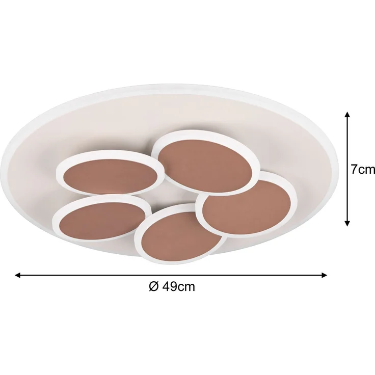 LED Deckenleuchte Grau Coffee dimmbar mit Fernbedienung & Tageslicht Ø 49cm – Bild 4