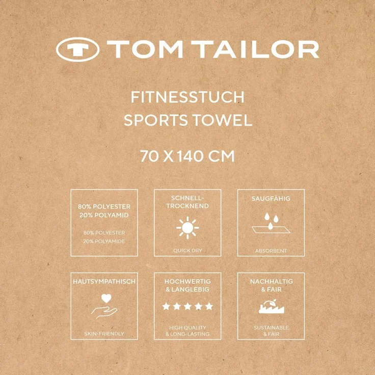 TOM TAILOR HOME Sporthandtuch Fitnesstuch COLOR BATH, Microfaser (1-St), Logo Prägung, Mikrofaser, weich, schnell trocknend – Bild 5