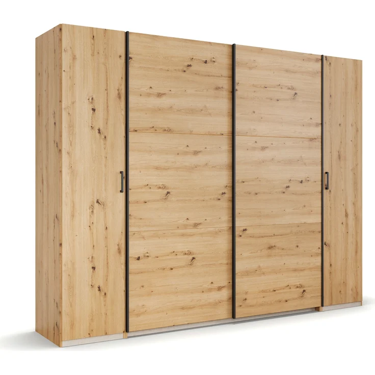 rauch Kleiderschrank, Dreh- und Schwebetürenschrank KRONACH, 4-türig, Eiche Artisan, 268 x 210 x 59 cm – Bild 3