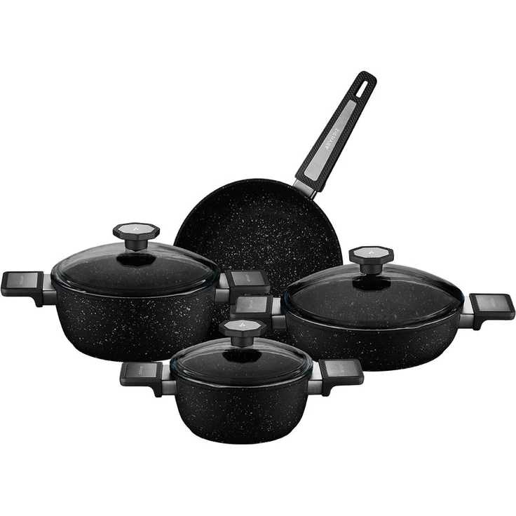 Hermia Concept '55GTS000011' Topfset (7-teilig), Schwarz, Ø 26 cm – Bild 2