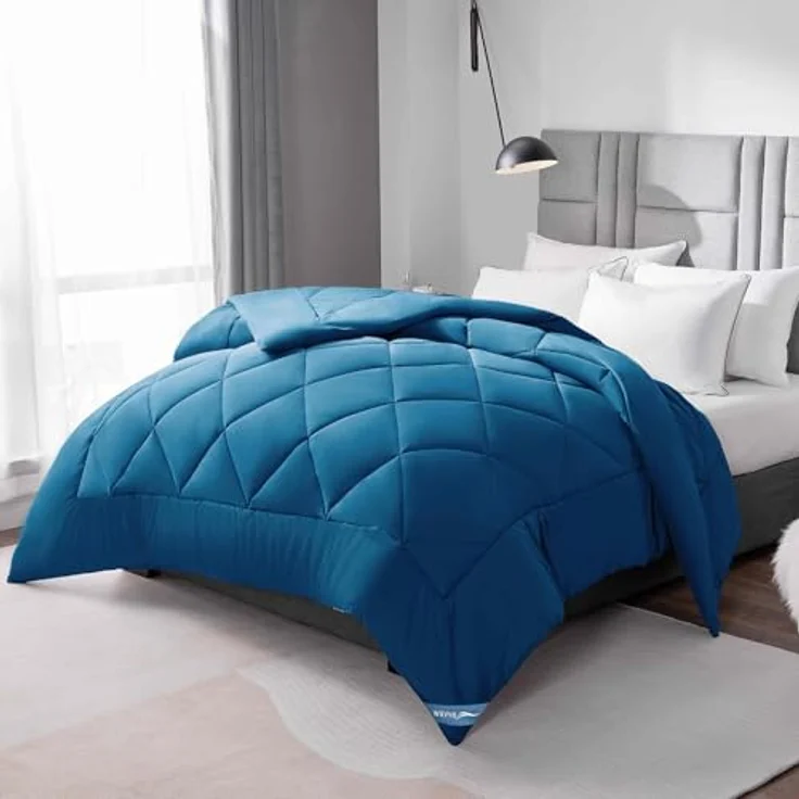 WAVVE Bettdecke 240x260 cm Ganzjahresdecke 4 Jahreszeiten, Steppdecke 300gsm Mikrofaser 260x240, Super Weiche Zudecke Schlafdecke Atmungsaktive 240x260 cm Türkis – Bild 2