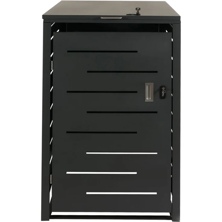 XL 1er-/2er-Mülltonnenverkleidung HWC-E83, Mülltonnenbox, erweiterbar 116x71x98cm ~ anthrazit, Stahl 39kg – Bild 5