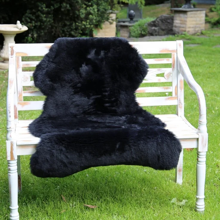 Lammfell geschoren Schwarz Farbe: Schwarz | Größe: 110-120 – Bild 6