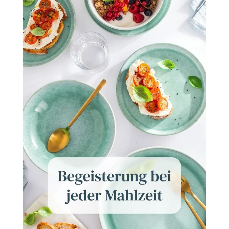 PURE LIVING INTERIOR DESIGN Geschirr-Set Ibiza aus Steingut, 24-tlg, für 6 Personen, Türkis (24-tlg), 6 Personen, Steingut – Bild 4