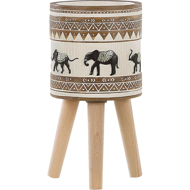 Blumentopf mit Beinen KOTTES Keramik 22 cm Hellbraun