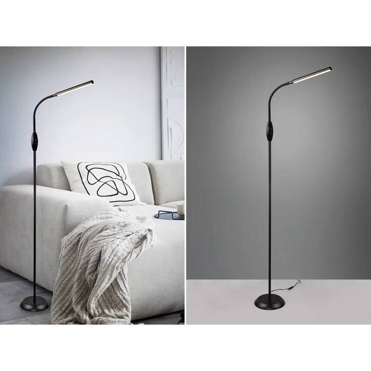 LED Stehleuchte, schwarz, Touchschalter, flexibel, H 145 cm