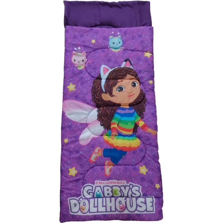 Gabby's Dollhouse Schlafsack Kuschelige Schlafrolle 70 x 165 cm für Camping und Zuhause