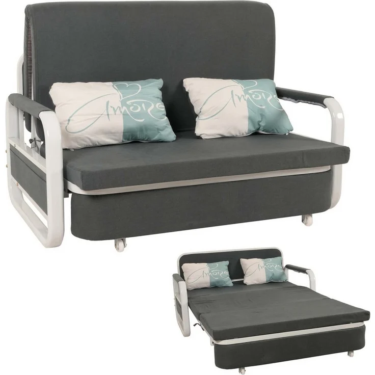 MCW Schlafsofa MCW-M83-130, Mit Armlehne und Kissen – Bild 2