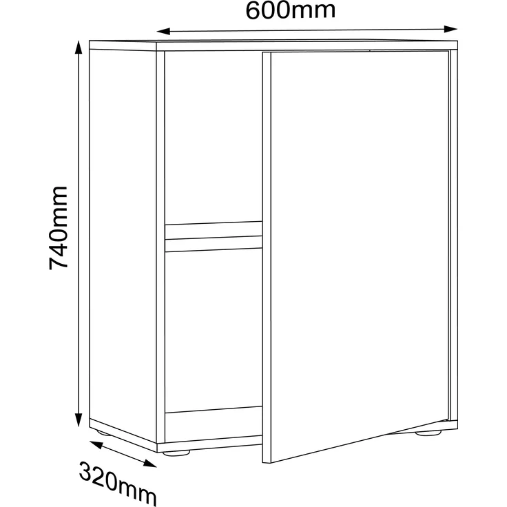 VCM Büroschrank Salia 920720 Weiß H. 74 x B. 60 x T. 33 cm – Bild 4
