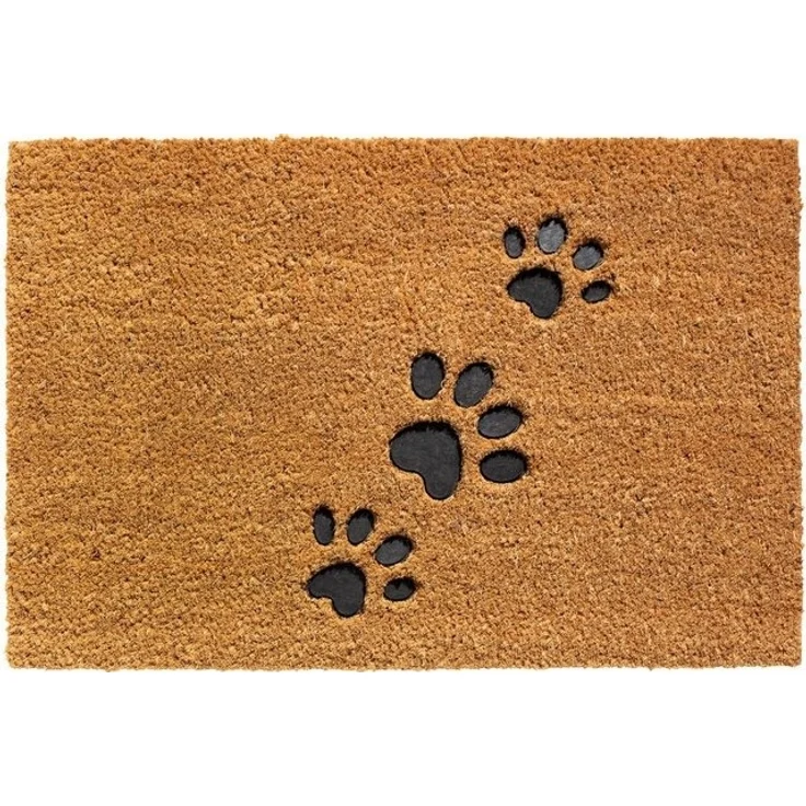 matches21 HOME & HOBBY Fußmatte Kokosmatte Pfoten geprägt natur als aussen Sauberlaufmatte, rechteckig, Höhe: 15 mm, Rutschfeste Kokos-Türmatte als Outdoor Schmutzfangmatte 40x60 cm – Bild 2