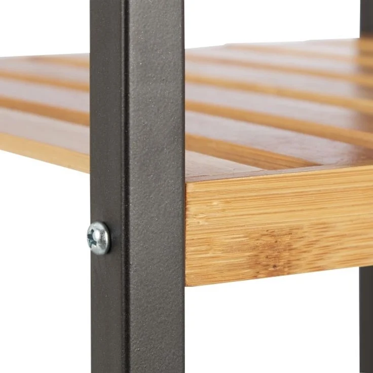 Quadratisches Regal Bambus und Stahl – Bild 8