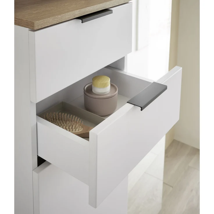 Badezimmer-Set >Denver< (4-tlg.) in weiß matt / Evoke Eiche Dekor - 200x195x35 (BxHxT) – Bild 8