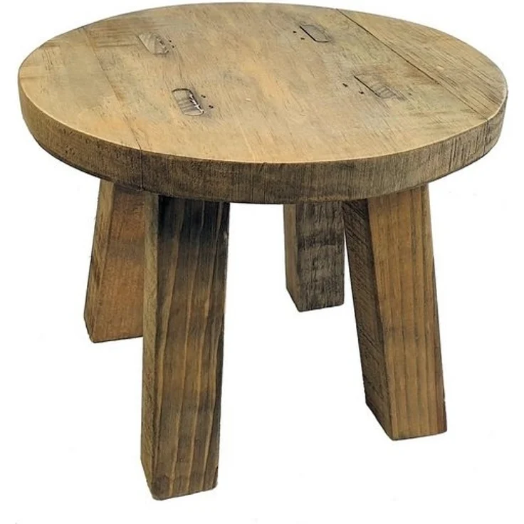 Spetebo Blumenhocker Holz Blumenhocker rund - 25 x 20 cm, Deko Pflanzen Hocker mit 4 Füßen natur – Bild 2