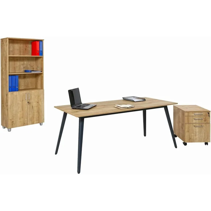 Furni24 Schreibtisch, modernes Design, für Jugendzimmer Büro, große Arbeitsfläche (160X80X75cm)