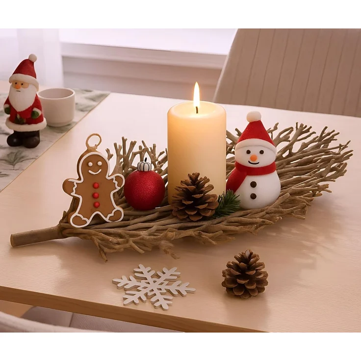 Dekoschale "Verzweigt" 60 cm lang, Teebaum Zweige, Tischdeko aus Holz, Obstschale, Holzschale für Tisch, Flur, Eingangsbereich, DIY Deko – Bild 2