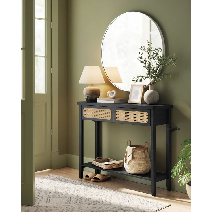 Vasagle Konsolentisch, Flurtisch, Flur Möbel, schmaler Sofatisch für Wohnzimmer, mit 2 Schubladen – Bild 2
