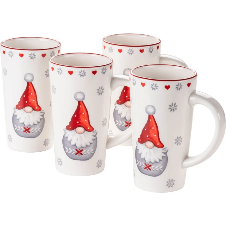 Weihnachtstassen 4er Set 60 cl, Weihnachtsgeschirr Tassen als Kaffeetassen, Glühweintassen oder Punschtassen für Weihnachten – Bild 1