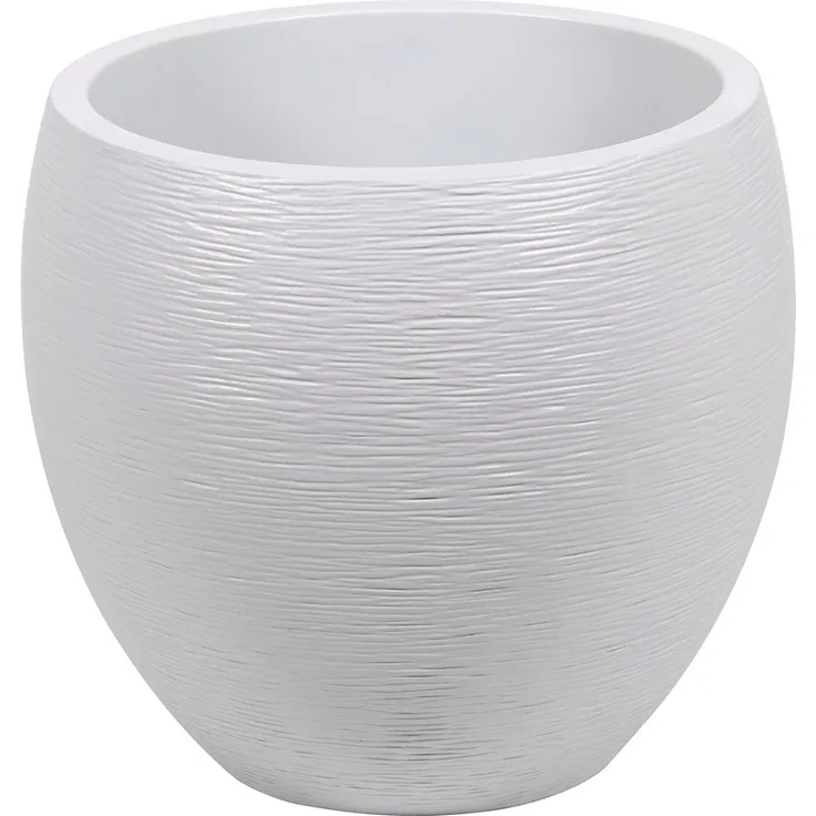 EDA PLASTIQUES Topf Egg Graphit 50 cm 46 L, Graphit, Weiß gekalkt, 50 x 50 x 45 cm,, 13736 BL. CER CX2