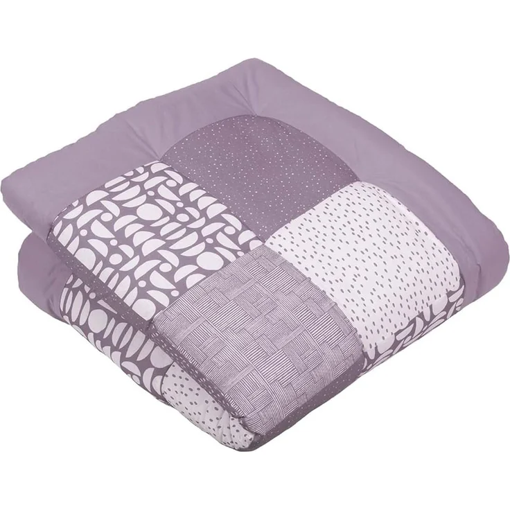 ULLENBOOM ® Krabbeldecke für Baby 100x100 cm, 100% Oeko-TEX Materialien, Made in EU, Dick & weich gepolstert, Flieder - ideal als Babydecke, Laufgittereinlage & Spieldecke Baby