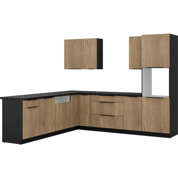 Winkelküche CREMONA ECKE 2 - 250 x 270 cm Eiche hell Küchenzeile Küchenblock Singleküche Einbauküche Küche Eckküche – Bild 6