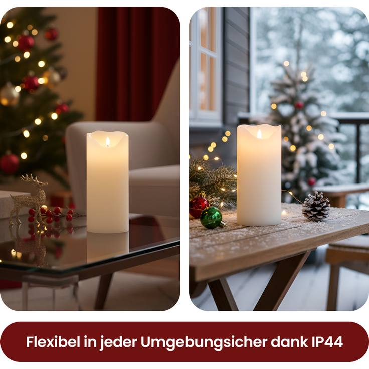 Star XXL Outdoor LED-Kerze GRAND 40 cm - realistische 3D-Flamme mit Flackereffekt, 6-Stunden-Timer, warmweißes Licht, große und wetterfeste Deko-Stumpenkerze für Innen- und Außenbereiche – Bild 8