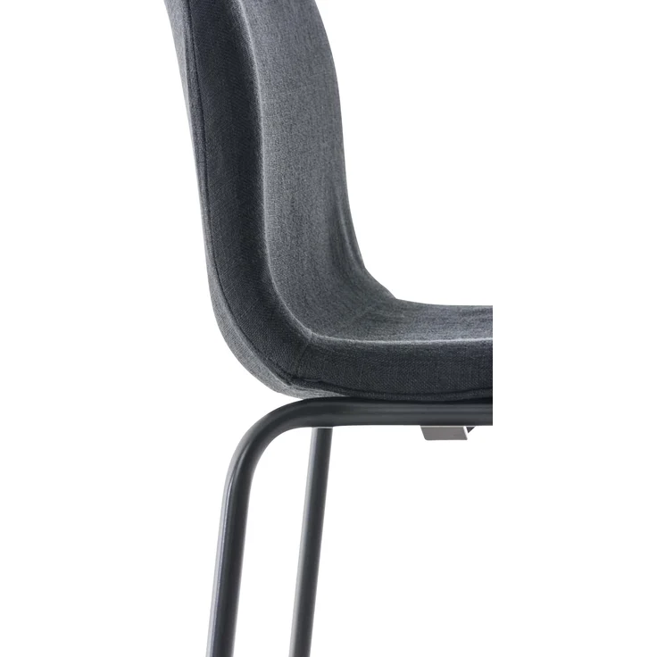 Barhocker TENAR - Stoff Schwarz 43x48x100 cm Schwarz | Barstuhl Mit Lehne Tresenhocker Tresenstuhl Kneipenhocker Kneipenstuhl – Bild 5