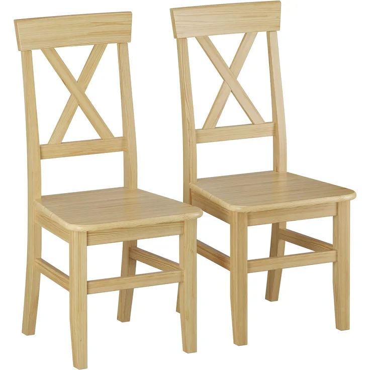 Küchenstühle Doppelpack Massivholzstühle 2x Esszimmerstuhl Kiefer 90.71-23-D
