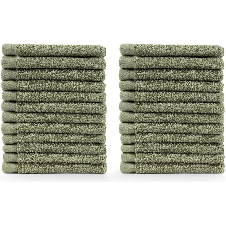 Blumtal Premium Frottier Handtücher Set mit Aufhängschlaufen - Baumwolle Oeko-TEX Zertifiziert, weich, saugstark - 24x Gästehandtücher (30x30 cm), Pastel Green (Grün)