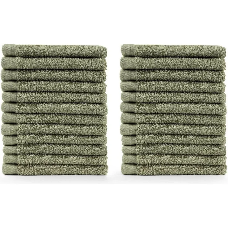 Blumtal Premium Frottier Handtücher Set mit Aufhängschlaufen - Baumwolle Oeko-TEX Zertifiziert, weich, saugstark - 24x Gästehandtücher (30x30 cm), Pastel Green (Grün)