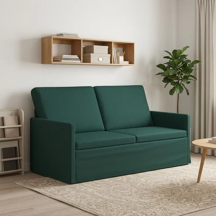 vidaXL 2-Sitzer Sofa Dunkelgrün 150 x 81 x 82 cm Stoff 42041078 – Bild 1