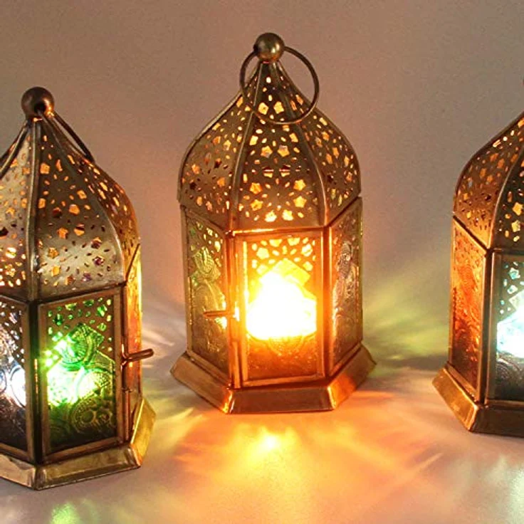 Orientalische Glas-Windlichter Nael Multifarbig 6er Set – Bild 3