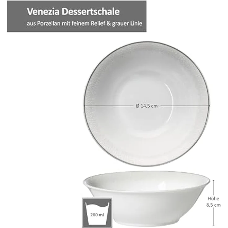 Ritzenhoff & Breker Dessertschale Ritzenhoff 6x Venezia Dessertschalen 200ml, Porzellan – Bild 6