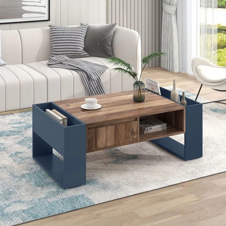 Schrank Holzfarbe Schwarz Sideboard Aufbewahrung Kommode Spanplatte Melamin modern 111x40x60cm – Bild 4