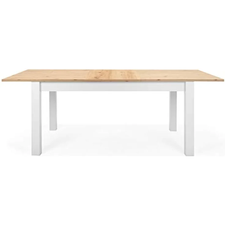 Newroom Esstisch Eireen, ausziehbar 160-215 cm inkl. Tischplatte Weiß Wildeiche Vintage – Bild 5