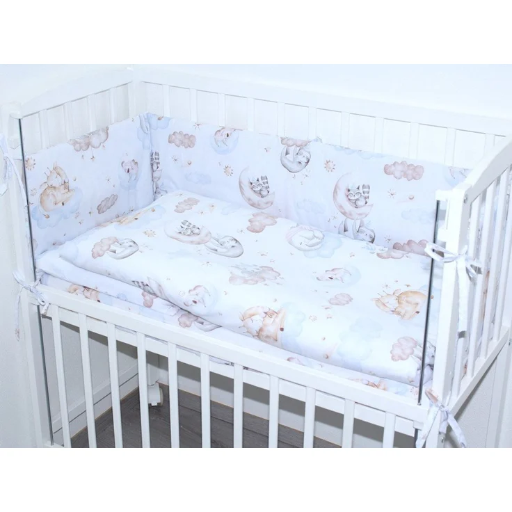 Primawela Beistellbett Baby Bettwäsche für Beistellbett mit Nestchen Spannbettlaken 6 teilig – Bild 3