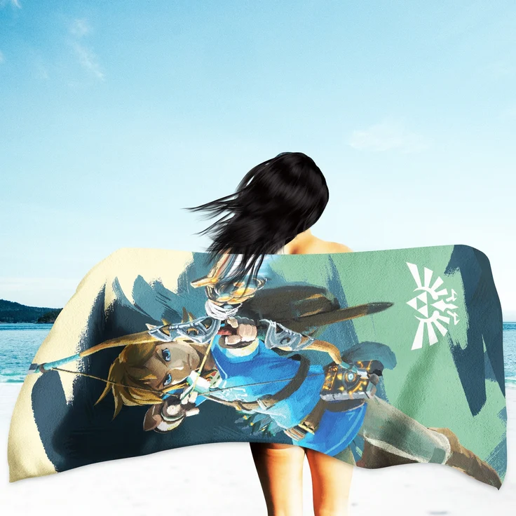 BERONAGE Strandtuch The Legend of Zelda Badetuch Link Arrow 75x150 cm, 100% Baumwolle (1-St), Frottee in Velours-Qualität – Bild 3