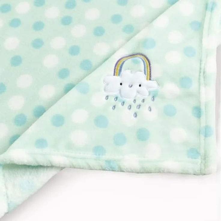 CREVENT Leichte, Flauschige, warme Plüsch-Babydecke für Säuglinge, Kleinkinder, Neugeborene, Unisex, Kinderbett, Kinderbett, Kinderwagen (75x100 cm, grüner Regenbogen, Unisex) – Bild 5
