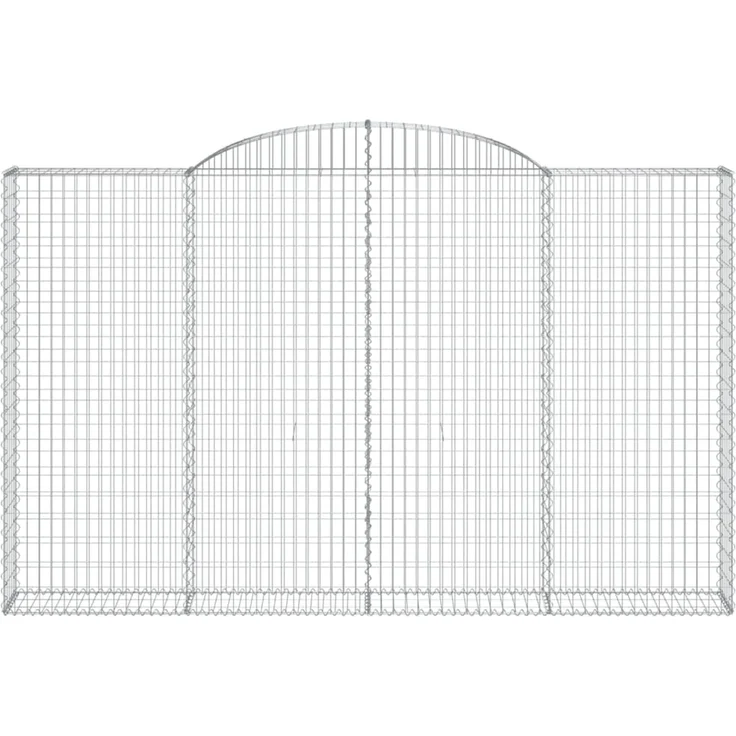 vidaXL Gabione mit Hochbogen 300x30x180/200 cm Verzinktes Eisen 153509 – Bild 3